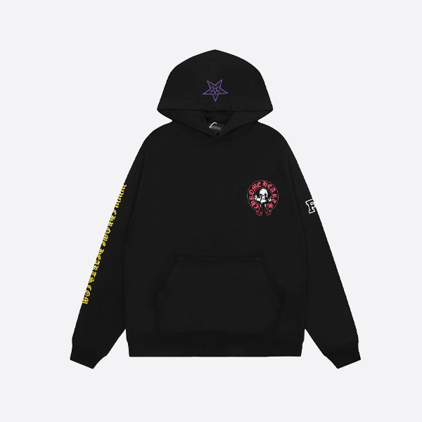 크롬하츠 해골 자수 후드티