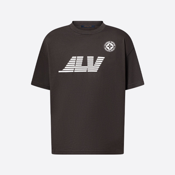 루이비통 가로 로고 프린트 반팔 티셔츠